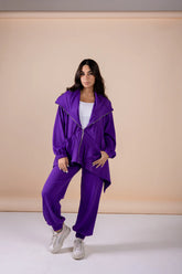 The asymmetrical set in purple